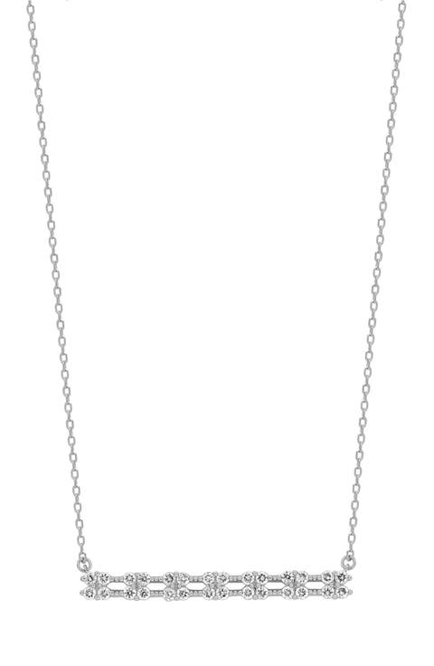 Audrey 18k Gold Diamond Bar Pendant Necklace
