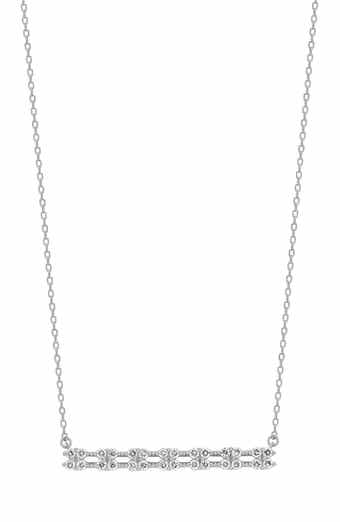 Audrey 18k Gold Diamond Bar Pendant Necklace