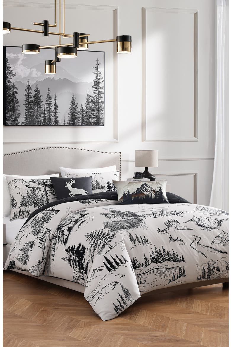 Rocky Mountains Reversible 5-Piece Comforter Set, Alternate, color, WHITE