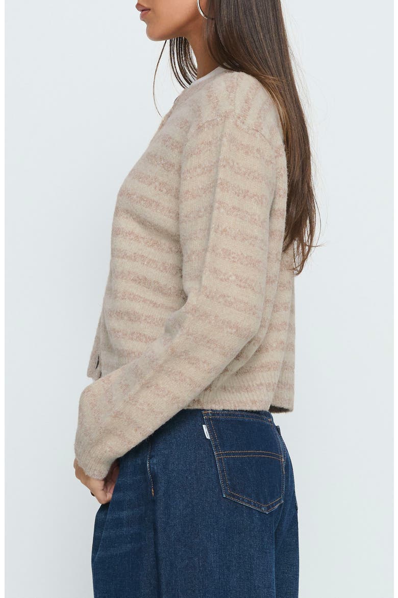 Raynna Stripe Cardigan, Alternate, color, BEIGE STRIPE