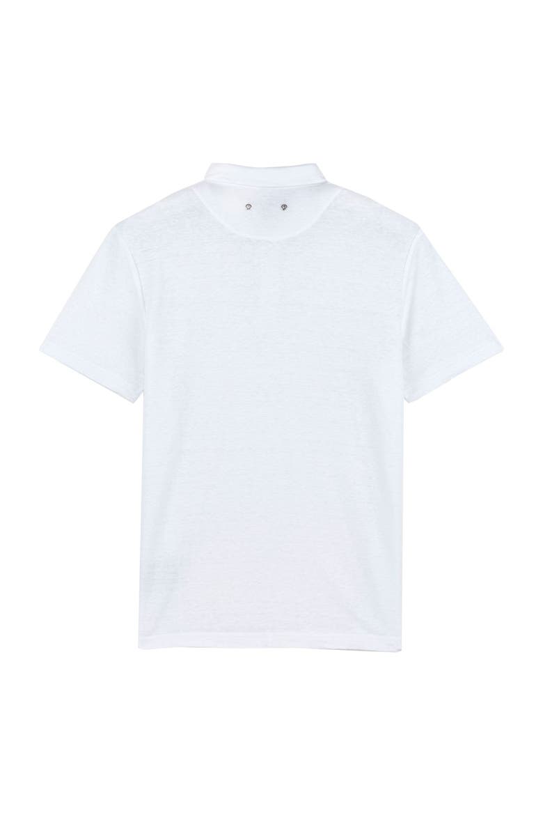 Men's Linen Jersey Polo, Alternate, color, WHITE