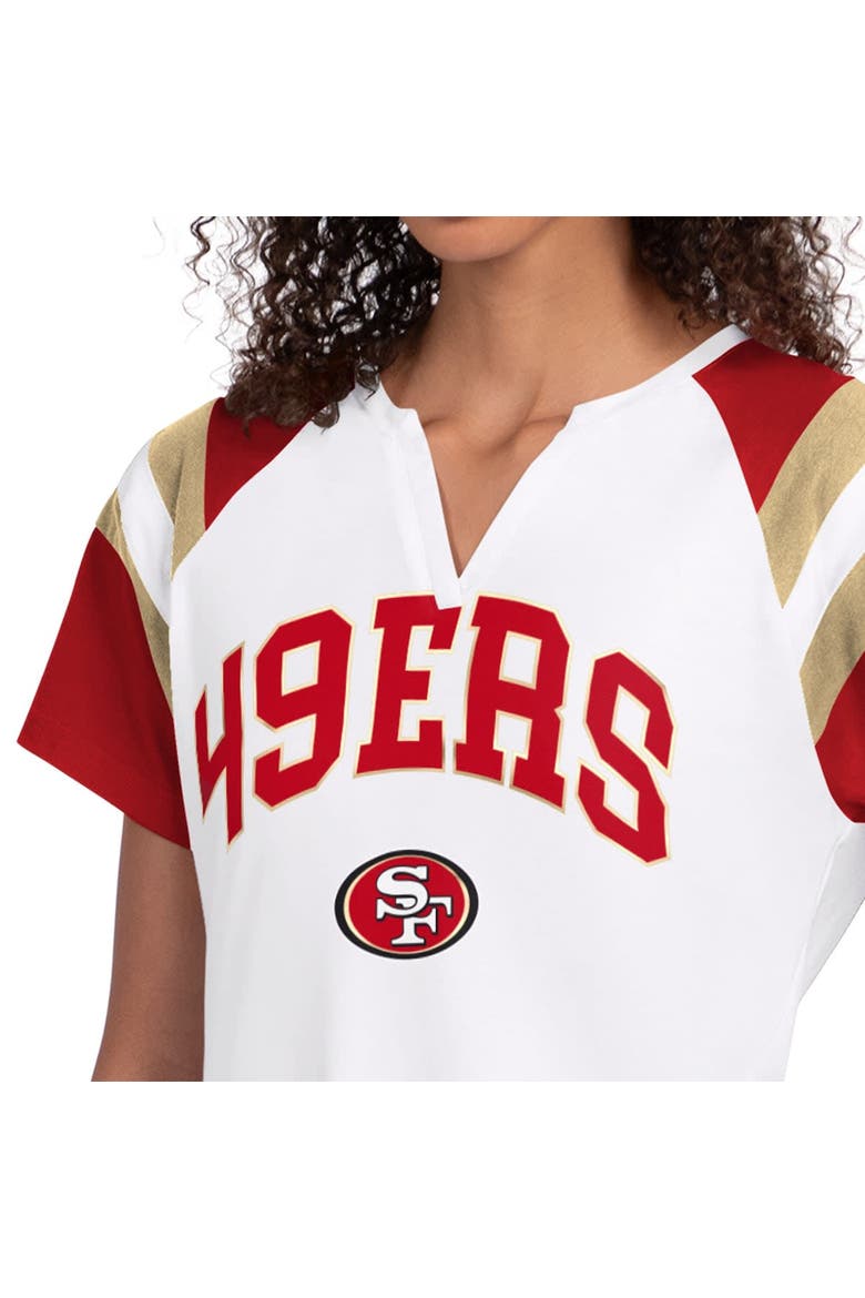 Women's Starter  White San Francisco 49ers Game On Notch Neck T-Shirt, Alternate, color, White