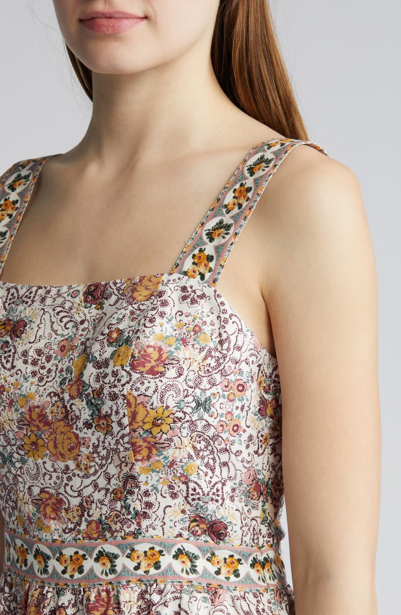 PAIGE Fiori Floral Linen & Cotton Sundress, Alternate, color,