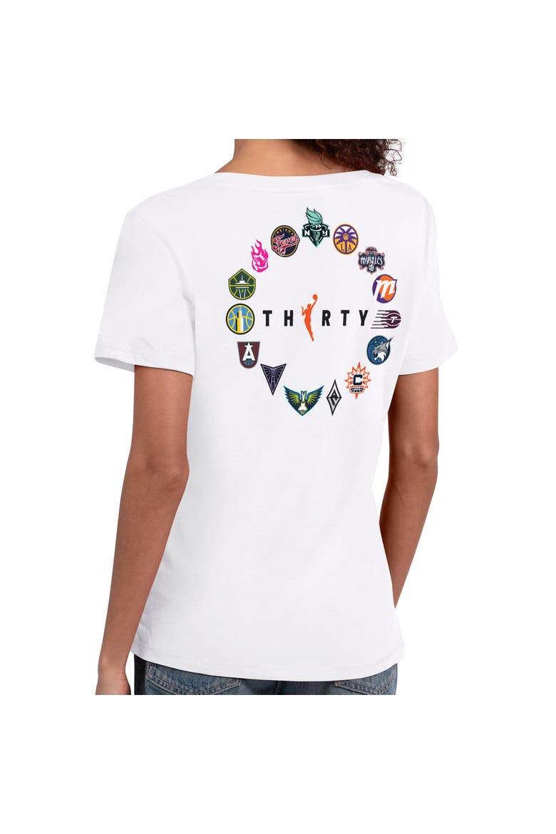 Women's Starter  White WNBA 30th Anniversary Scoop Neck T-Shirt, Alternate, color, White