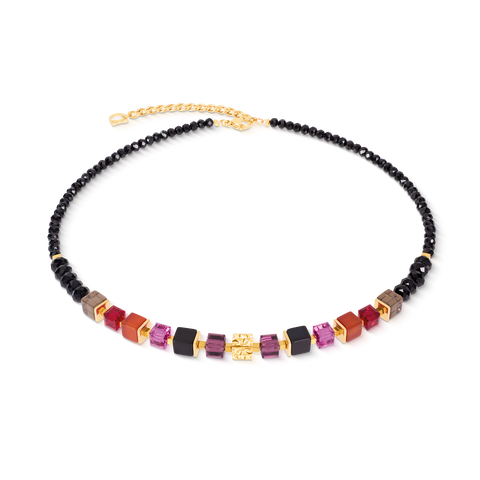 Necklace Cube Mix Precious Berry Gold