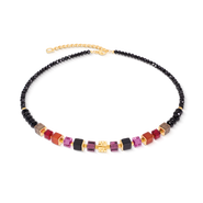COEUR DE LION Necklace Cube Mix Precious Berry Gold