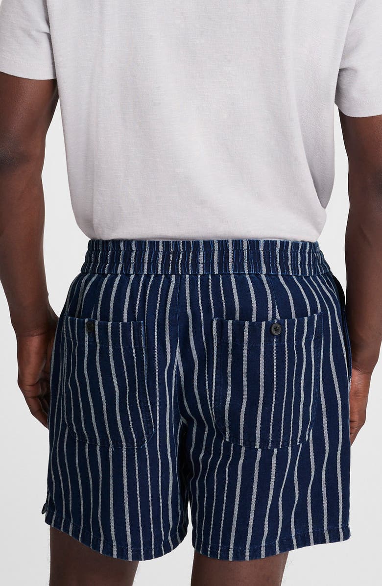 Madewell Indigo Stripe Everywear Shorts, Alternate, color, Indigo