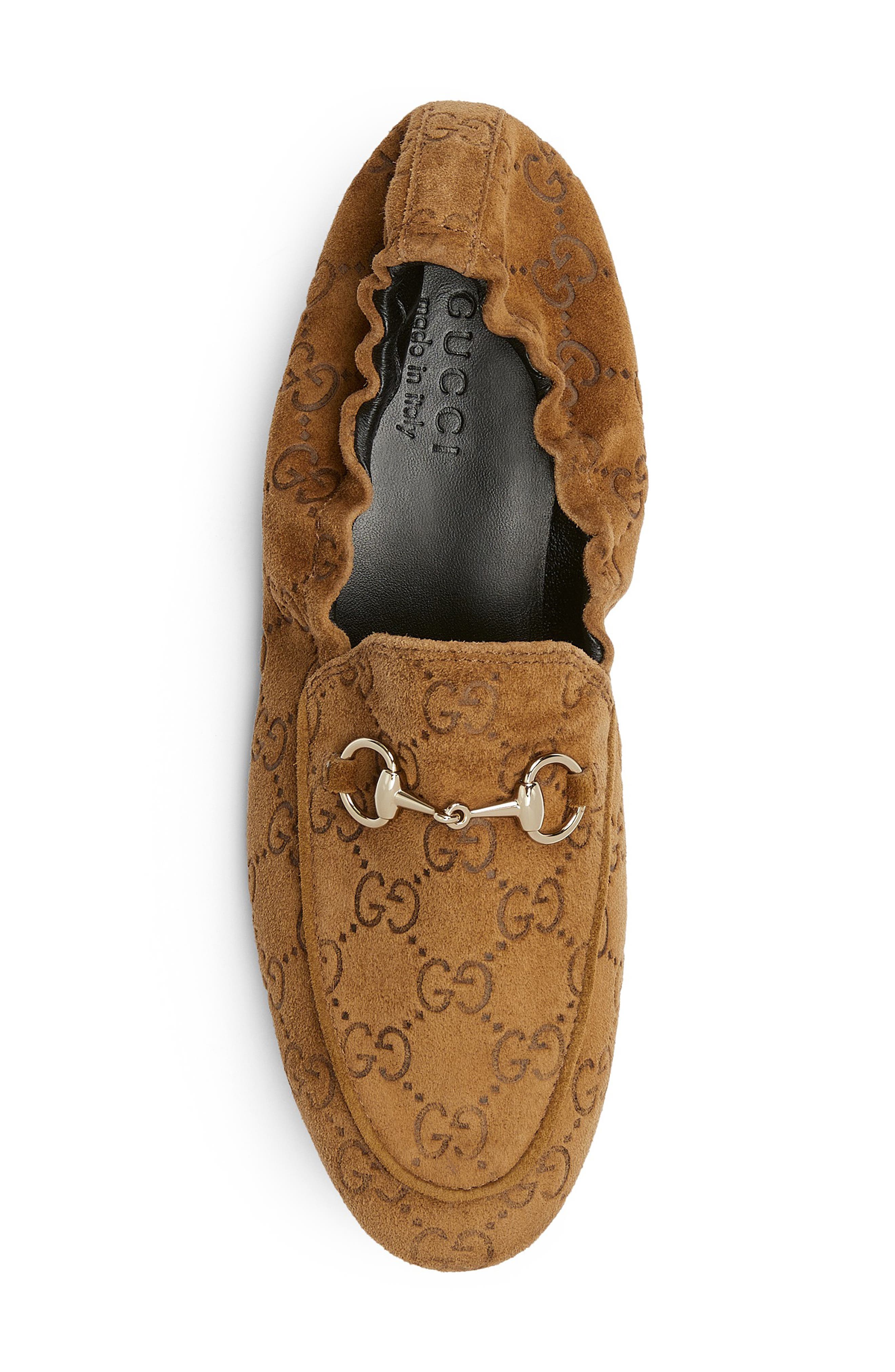Gucci Jordaan GG Motif Bit Loafer, Alternate, color, Brown