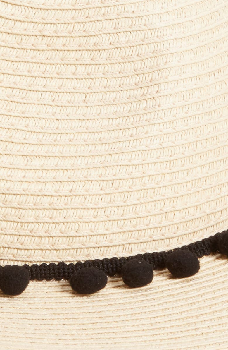 Sole Society Pom Pom Panama Hat, Alternate, color, 
