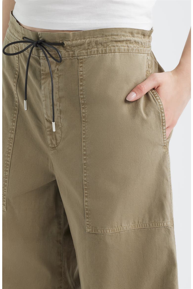 The Gallery Drawstring Waist Cotton Utility Pants, Alternate, color, ARMY
