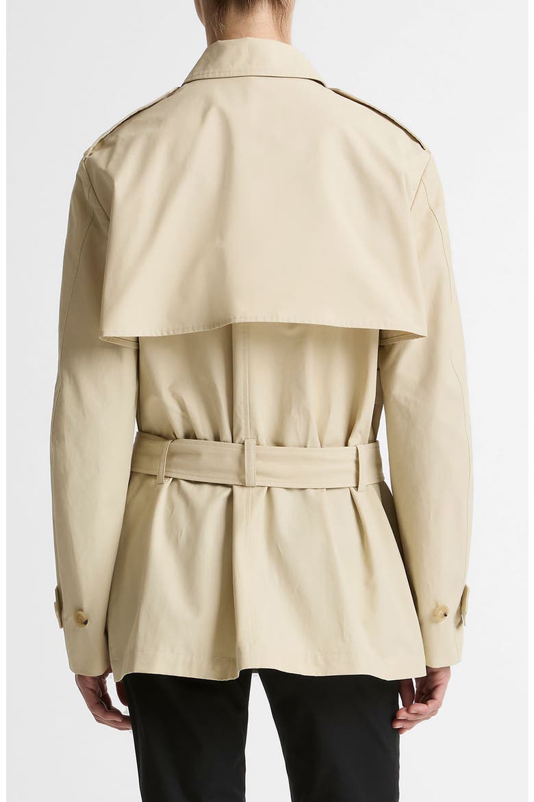 Cotton Blend Short Trench Coat, Alternate, color, LIGHT MAIZ