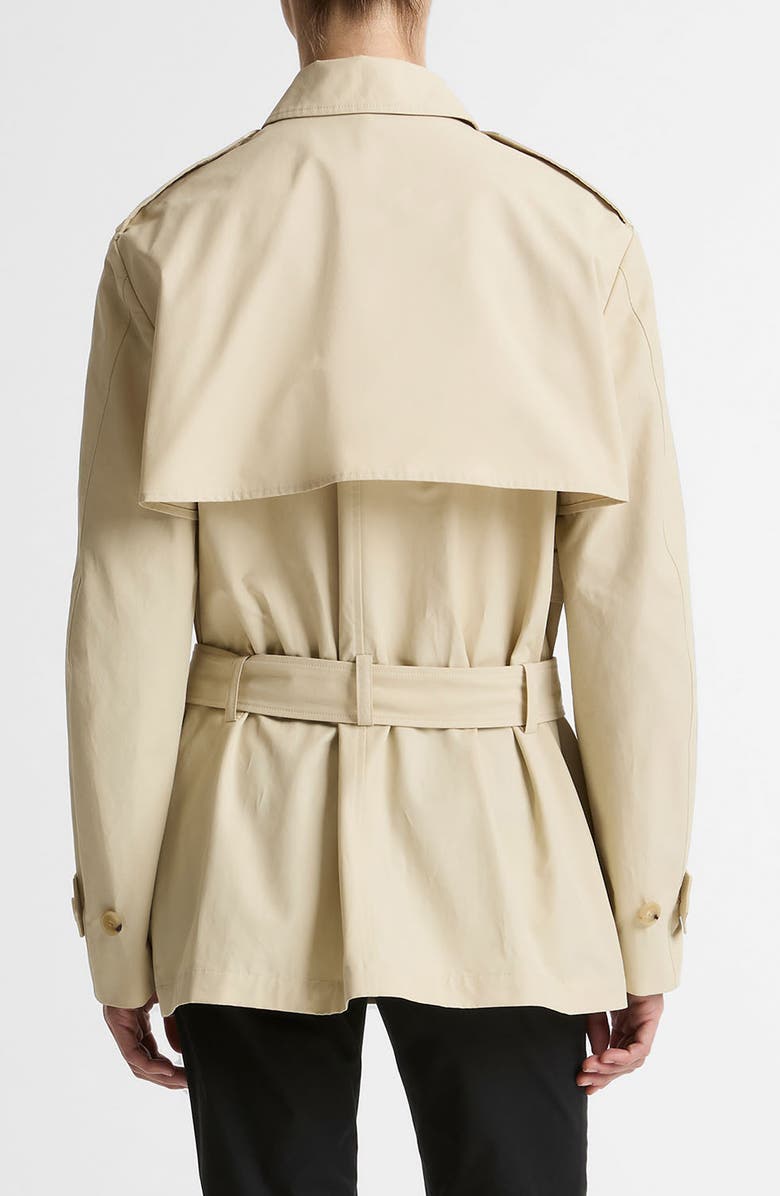 Vince Cotton Blend Short Trench Coat, Alternate, color, Light Maiz