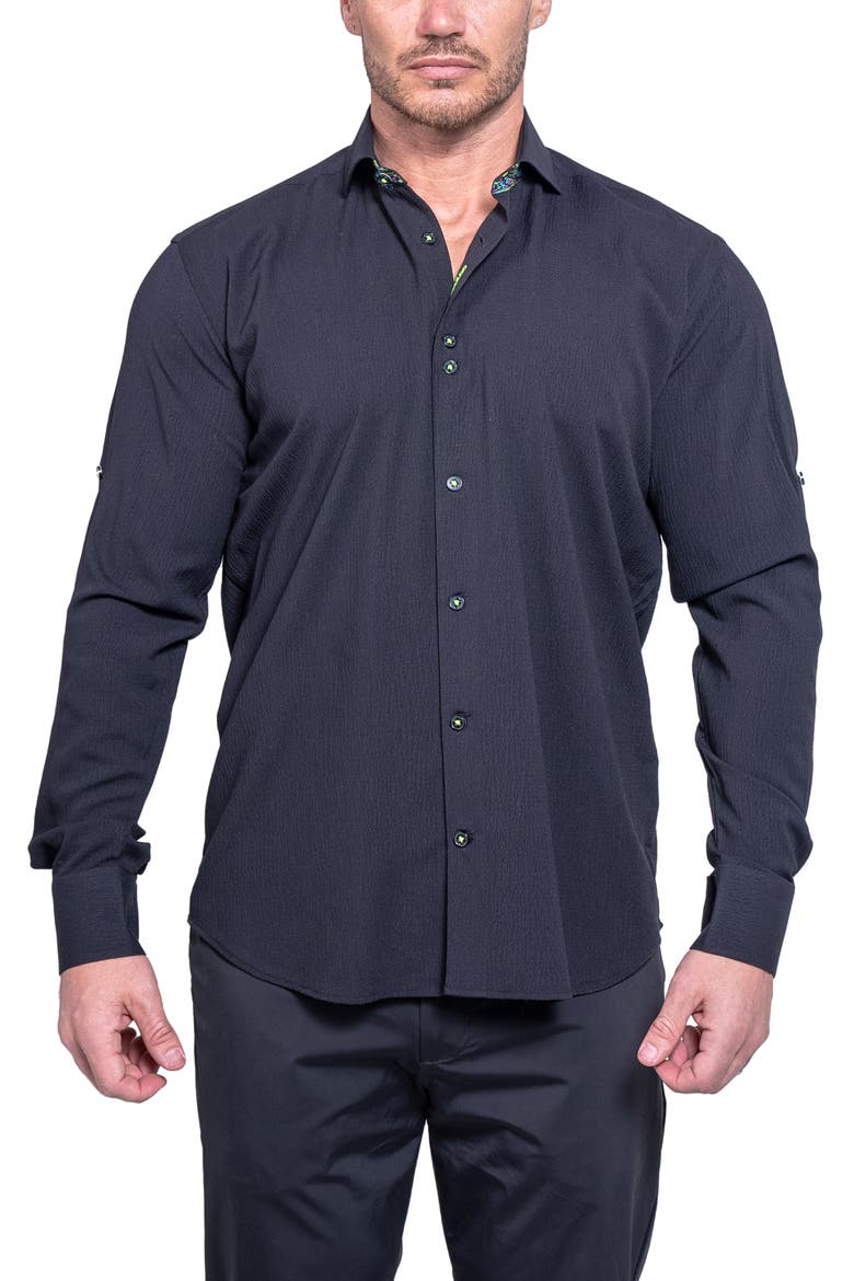 Einstein Resistance0159 Black Button-Up Shirt, Main, color, BLACK
