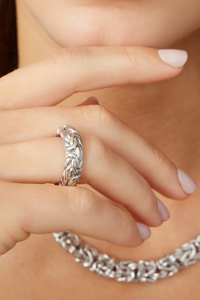 Sterling Silver Byzantine Artisan Ring, Alternate, color, Silver