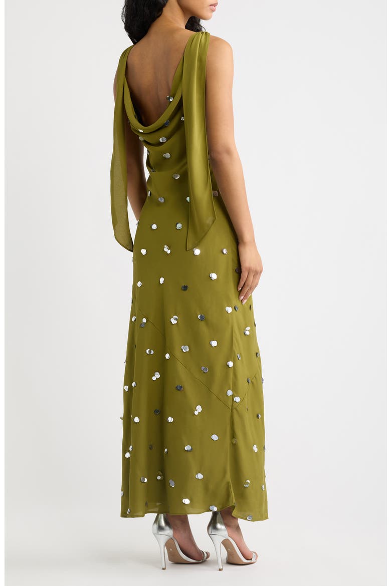 Elina Embellished Cocktail Dress, Alternate, color, PISTACHIO AND SILVER