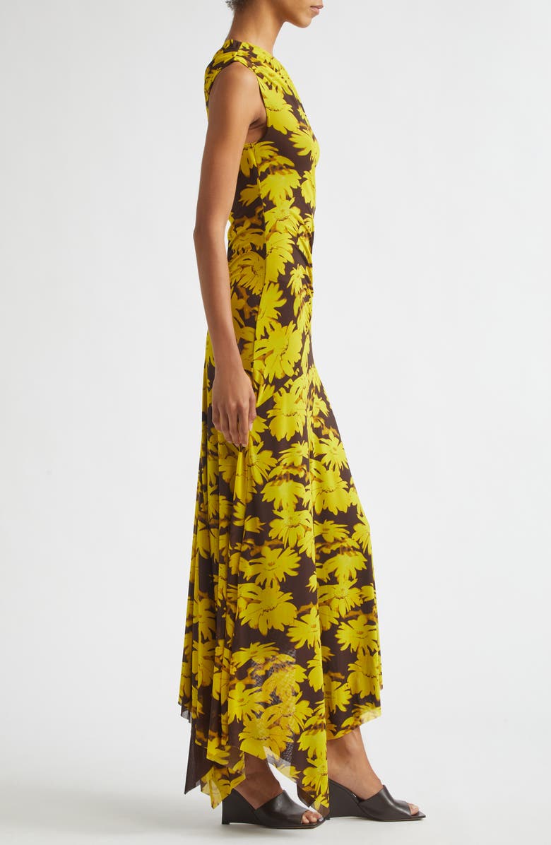 STAUD Amaris Floral Print Maxi Dress, Alternate, color, Golden Daisy