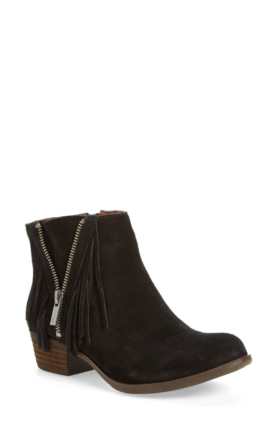 Lucky Brand 'Beeliner' Fringe Bootie, Main, color, 