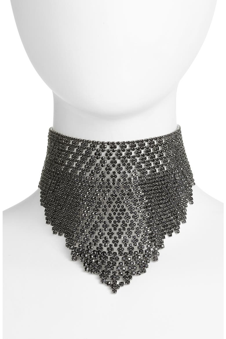 Graduated Crystal Choker, Main, color, JET / HEMATITE
