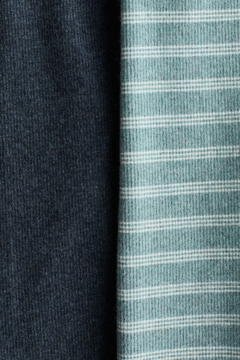 2-pack Ribbed Cotton Leggings, Alternate, color, Dark blue/turquoise