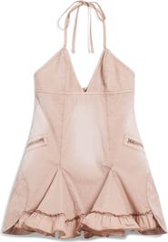 Desigual Ruffle Halter Cotton Minidress