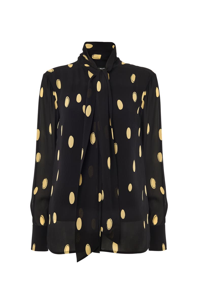 Whistles Oval Spot Frill Blouse, Alternate, color, Black/Multi