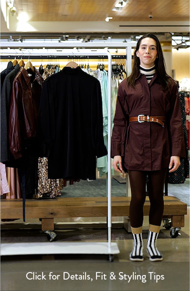 Blouson Sleeve Cutout Satin Dress, sales video thumbnail