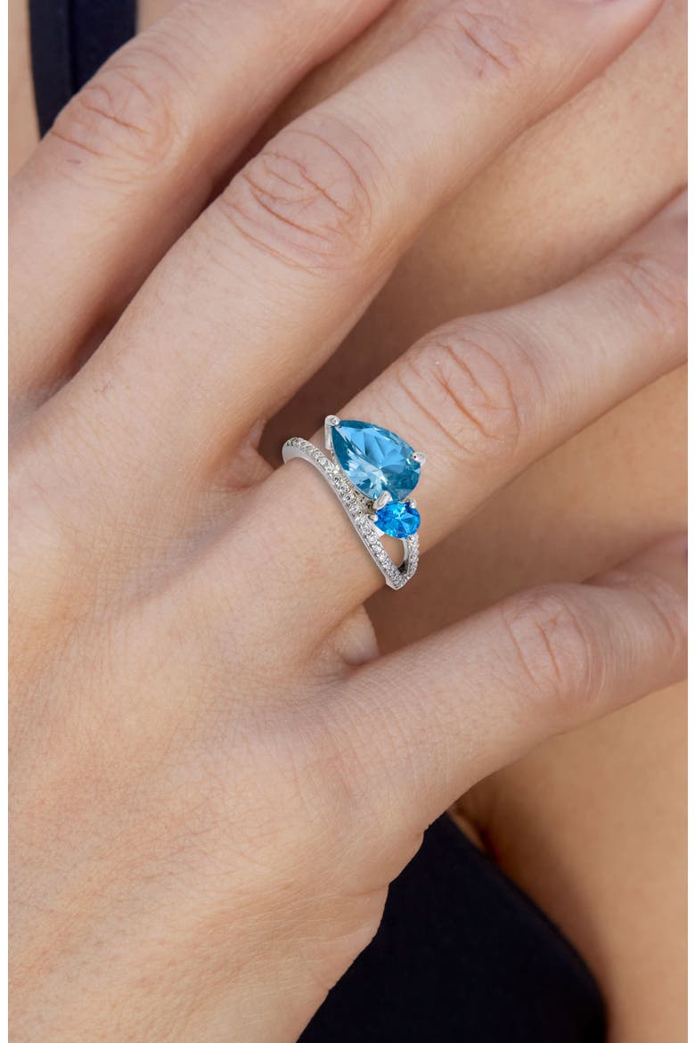 Double Pear Stone Bypass Ring, Alternate, color, BLUE
