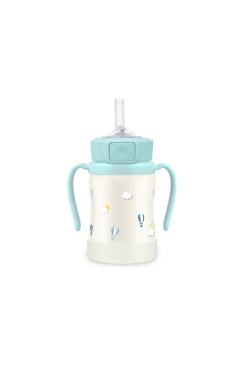 Stainless Steel Straw Cup with Flip Top 6oz, Alternate, color, Air-Balloon-Blue