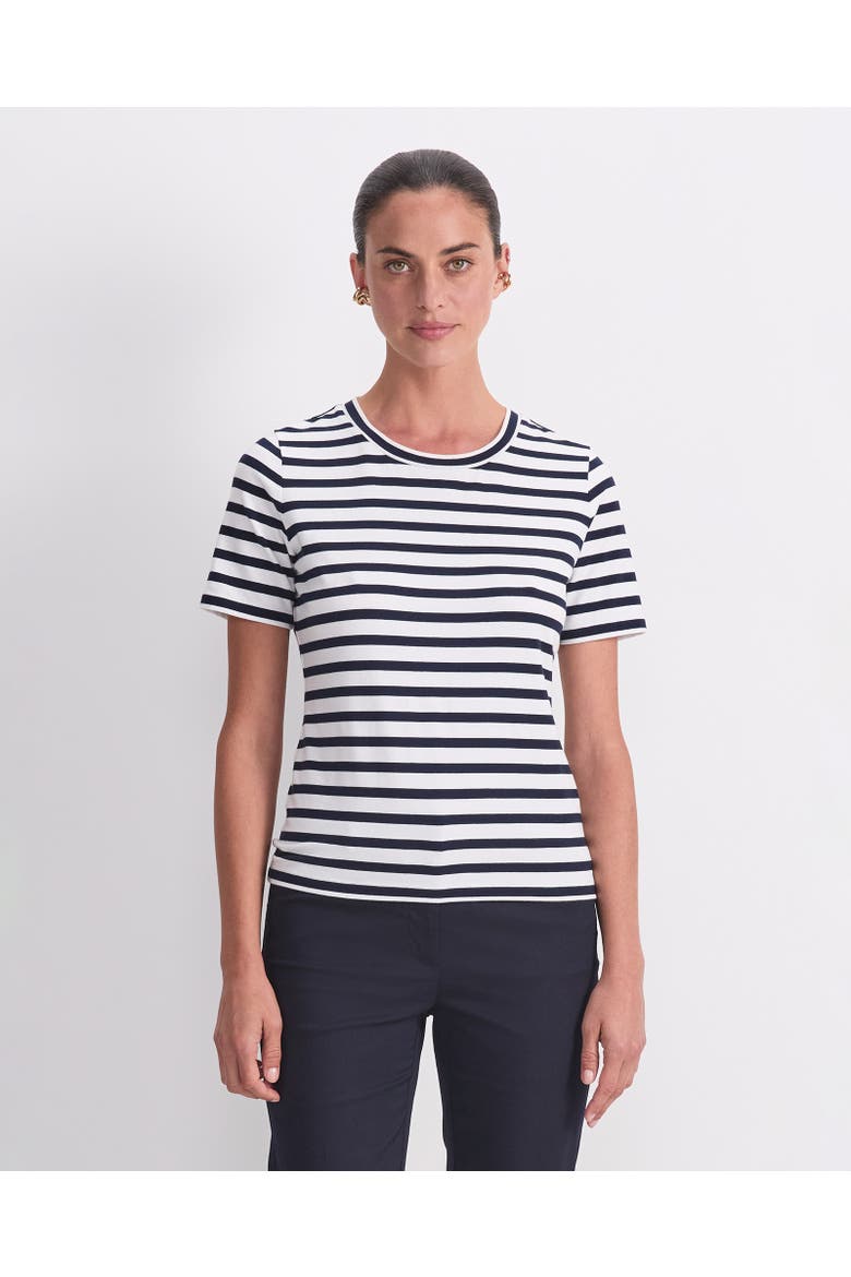 Perfect Crew Neck T-Shirt, Main, color, Navy/White