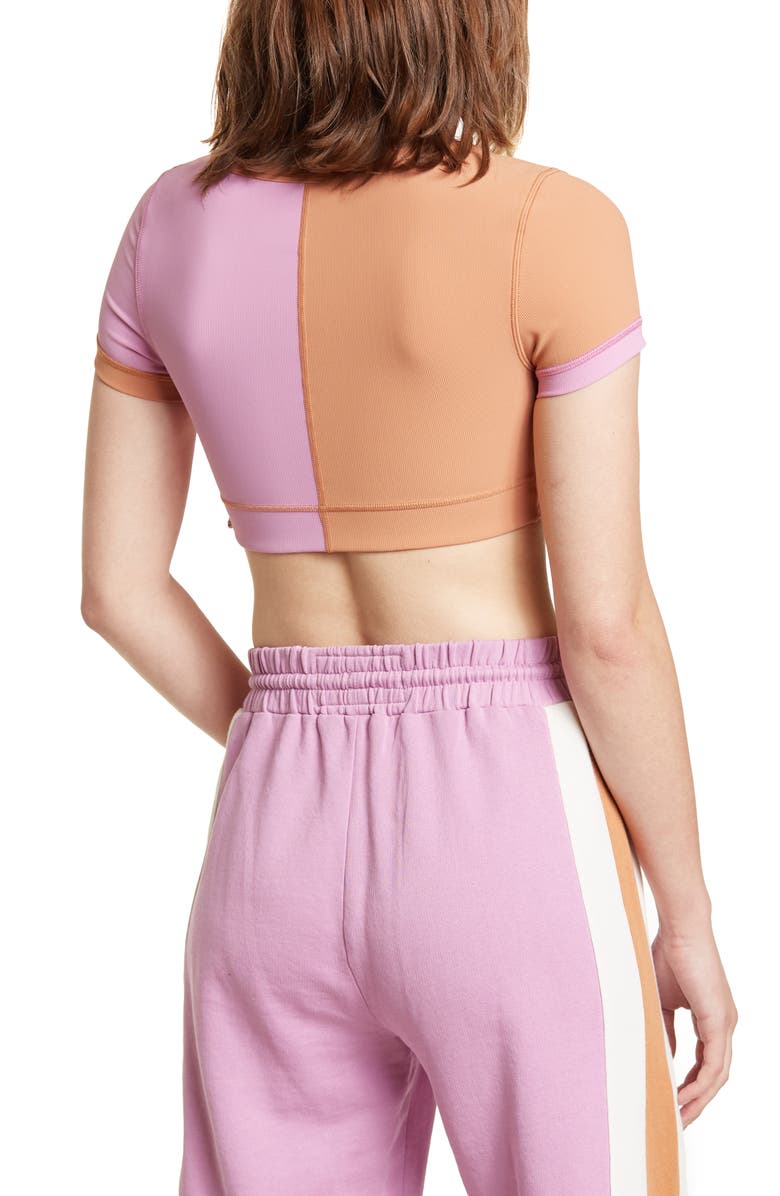 LSPACE L Space Revolutions Ribbed Colorblock Crop Top, Alternate, color,