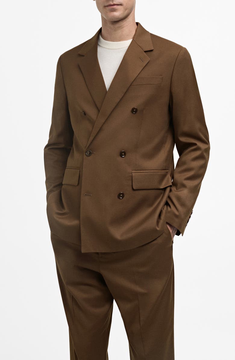 MANGO Slim Fit Double Breasted Blazer, Main, color, 