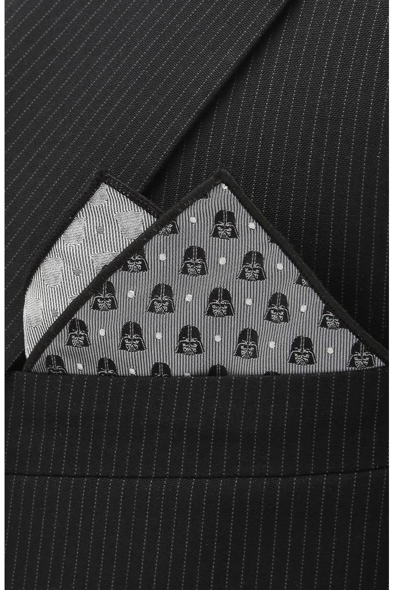 Darth Vader Dot Silk Pocket Square, Alternate, color, GRAY