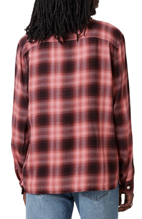 Allsaints Aalto Plaid Long Sleeve Button-up Shirt In Pink