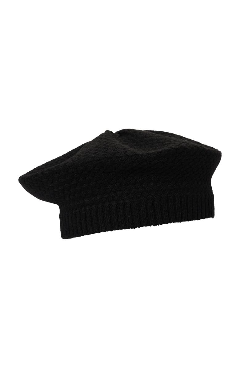Lauren Ralph Lauren Basket Knit Beret, Alternate, color, Black