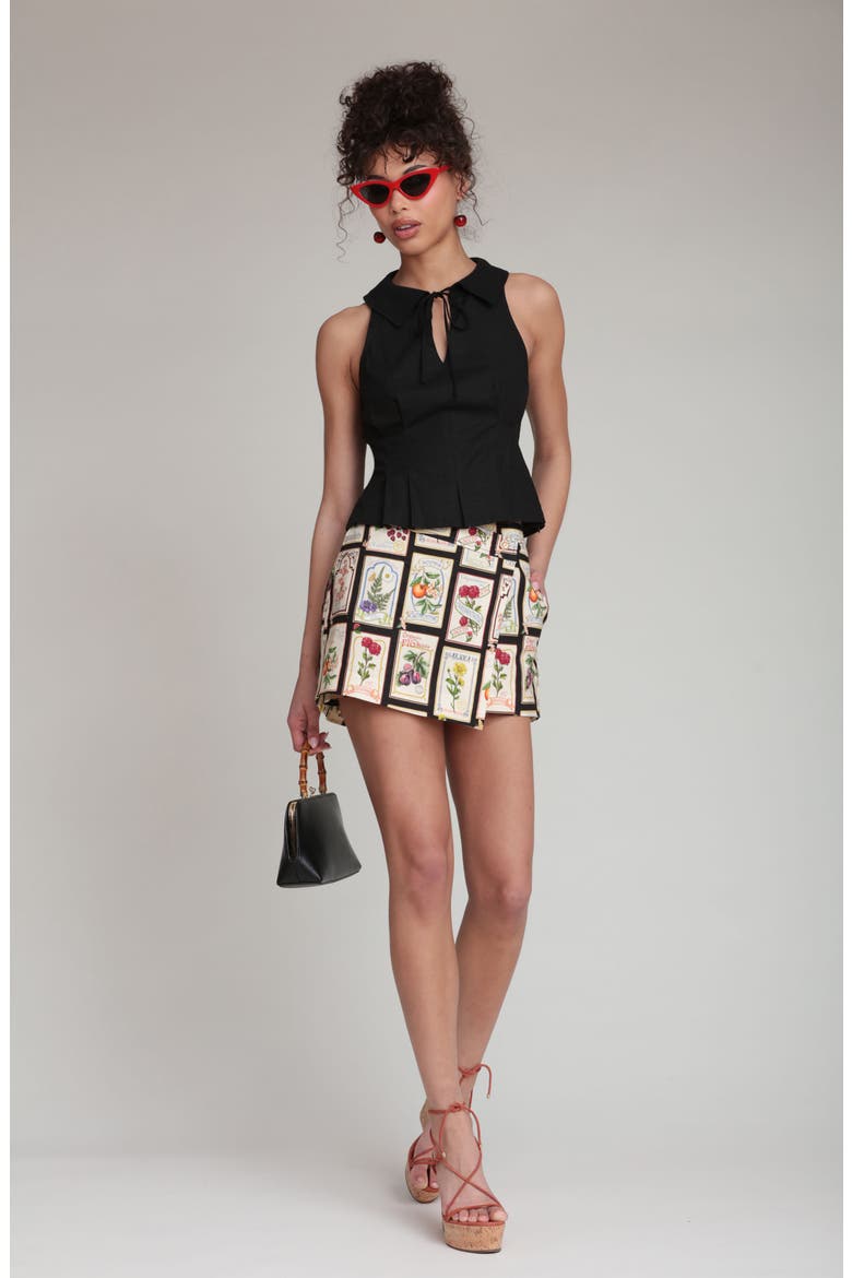 Tie Front Sleeveless Top, Alternate, color, BLACK