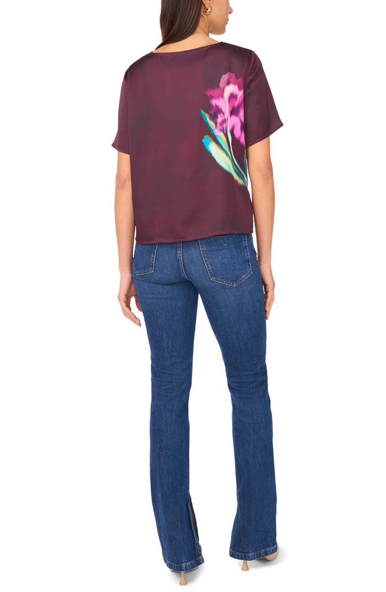 Vince Camuto Crewneck Short Sleeve Satin Top, Alternate, color, 