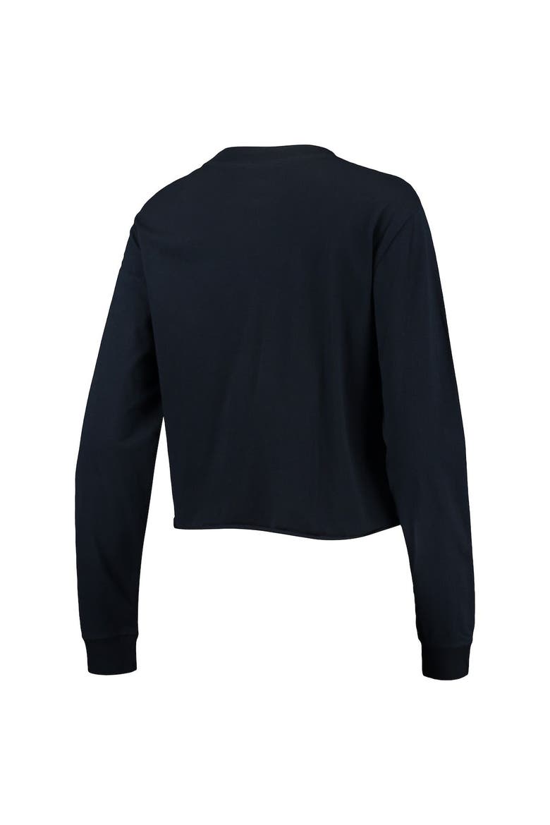 Women's New Era Navy Milwaukee Brewers Baby Jersey Cropped Long Sleeve T-Shirt, Alternate, color, Navy