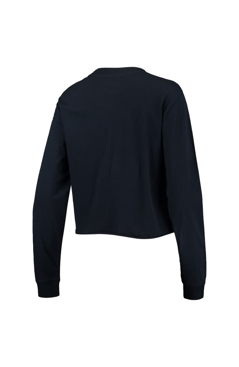 New Era Women's New Era Navy Milwaukee Brewers Baby Jersey Cropped Long Sleeve T-Shirt, Alternate, color, Navy