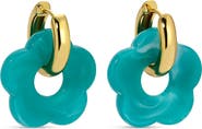 EYE CANDY LOS ANGELES Resin Clover Drop Huggie Hoop Earrings
