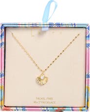 Leith Faux Pearl Shell Pendant Necklace