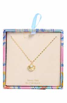 Faux Pearl Shell Pendant Necklace