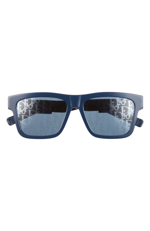 Dior B23 S4i 56mm Rectangular Sunglasses In Blue