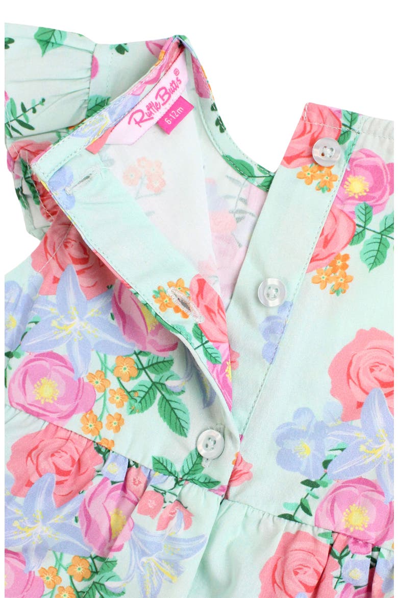 Floral Ruffle Skirted Romper, Alternate, color, GREEN