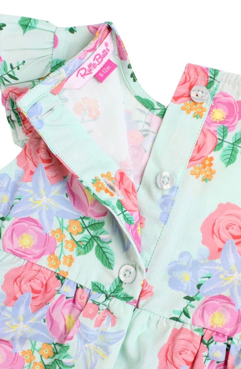 RuffleButts Floral Ruffle Skirted Romper, Alternate, color, 