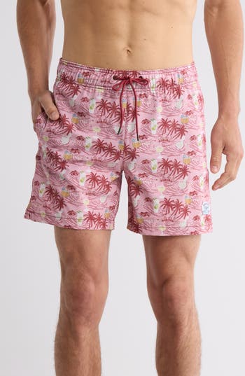Shop Beach Bros Beach Drink Swim Trunks In Pink