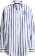 Lauren Ralph Lauren Stripe Cotton Broadcloth Button-Down Shirt