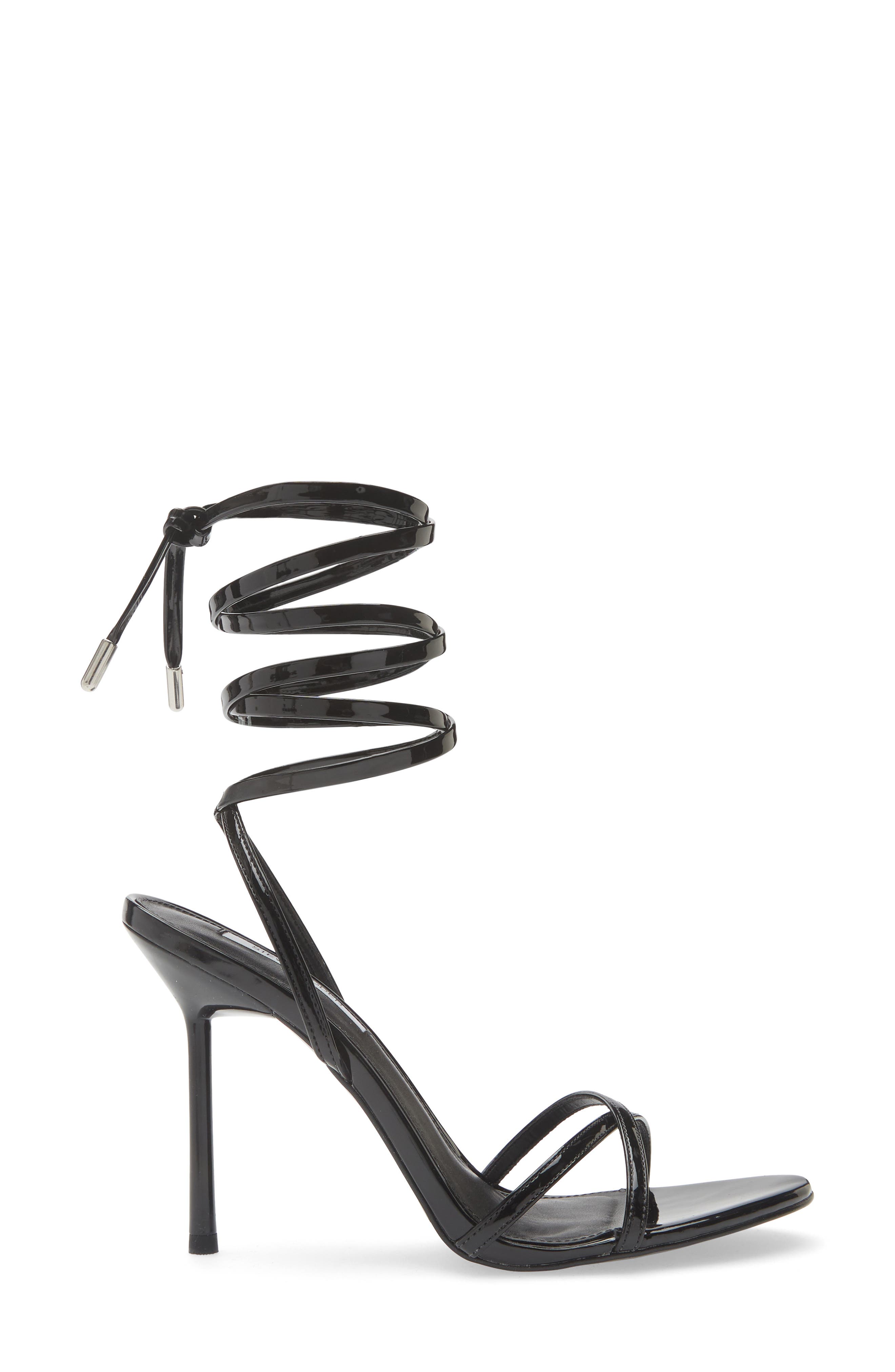Steve Madden Neri Wrap Heeled Sandal, Alternate, color, Black Patent