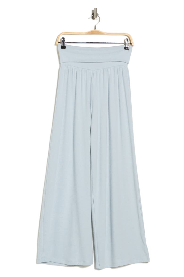Foldover Waist Wide Leg Pants, Alternate, color, BLUE
