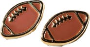 Nickel & Suede Football Stud Earrings