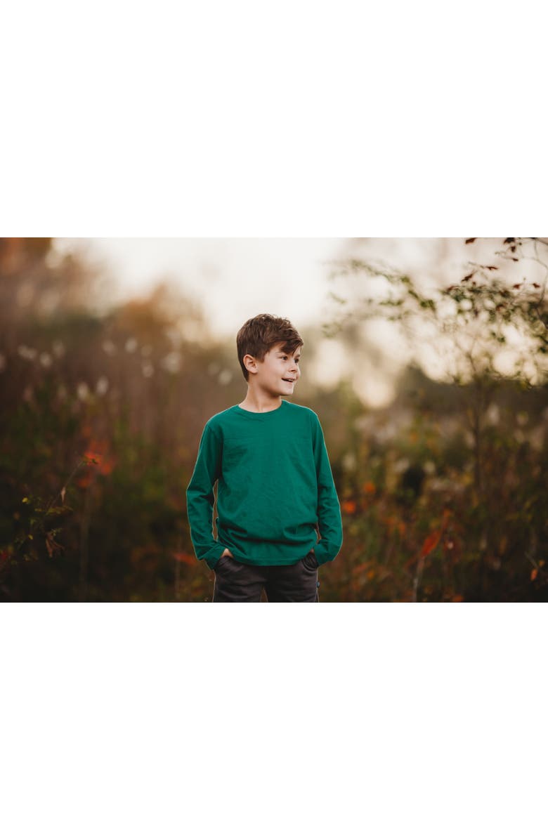 CITY THREADS Long Sleeve Soft Cotton Jersey T-Shirt - Made in USA, Alternate, color, Black